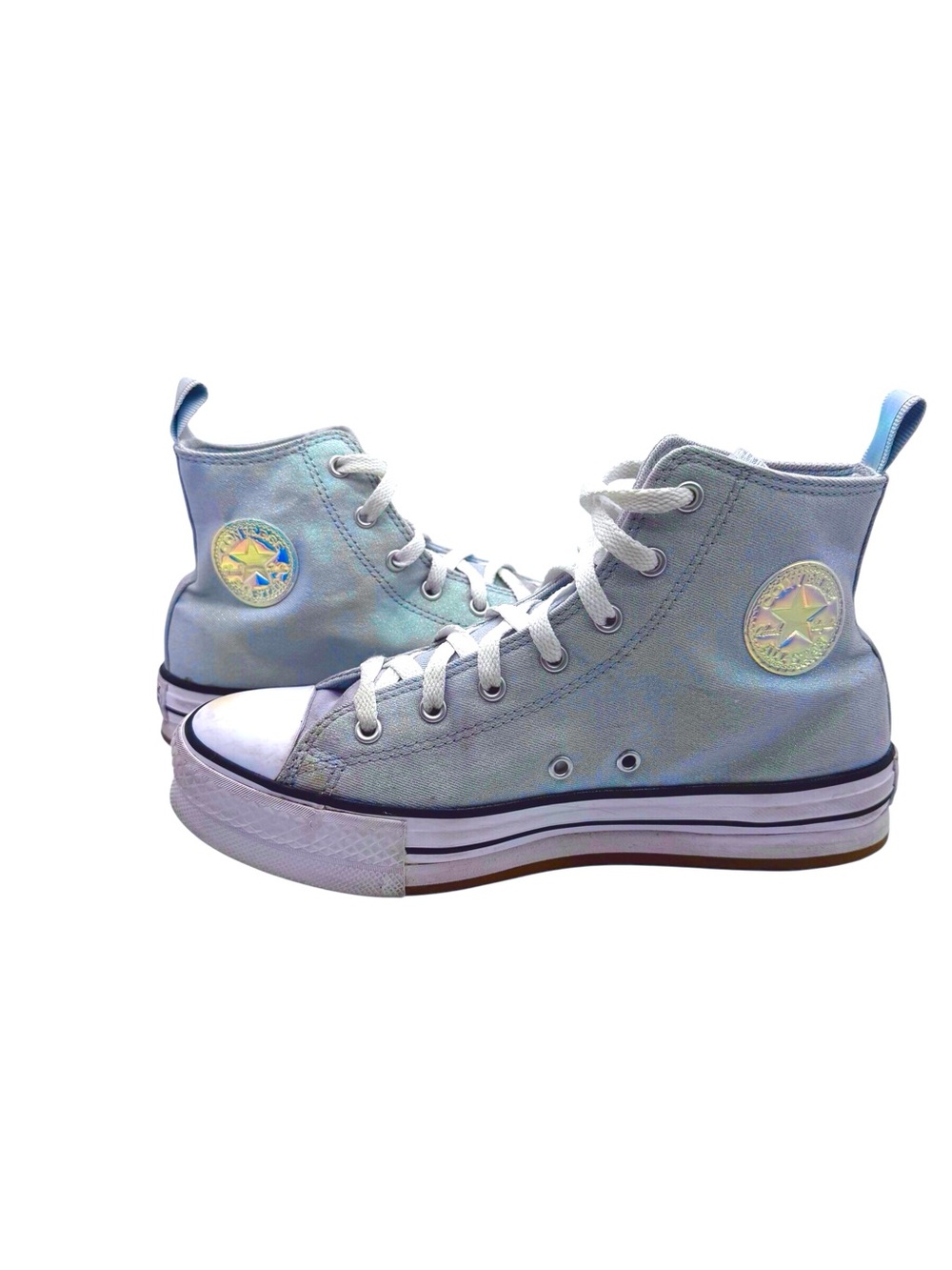 Converse Chuck Taylor High top sneaker iridescent light blue US 6.5/ EU 39